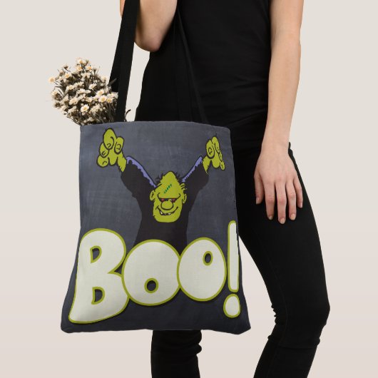 Frankenstein Monster Halloween BOO Black Chalk Tasche (Von Nahem)