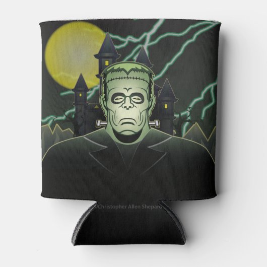 Frankenstein Monster Halloween Castle Lightning Dosenkühler (Vorderseite)