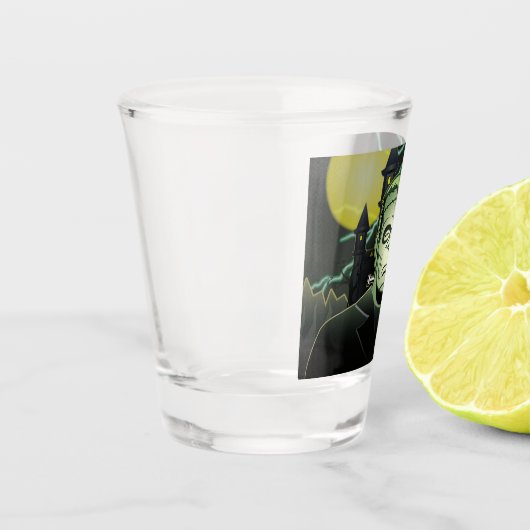 Frankenstein Monster Halloween Castle Lightning Schnapsglas (Links)