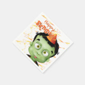 Frankenstein Monster Halloween Geburtstag Serviette (Ecke)