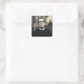 Frankenstein-Monster Halloween Quadratischer Aufkleber (Tasche)