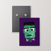 Frankenstein-Monster-Illustration Button (Vorderseite/Rückseite)