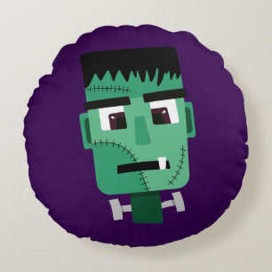 Frankenstein-Monster-Illustration Rundes Kissen