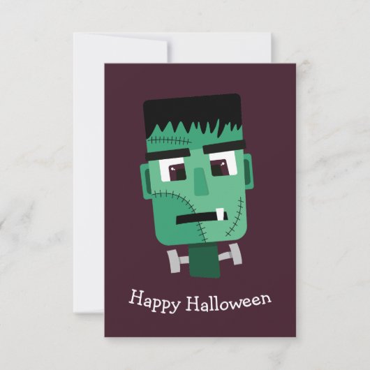 Frankenstein-Monster-Illustration Save The Date (Vorderseite)