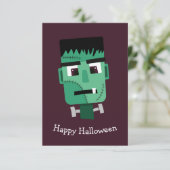 Frankenstein-Monster-Illustration Save The Date (Stehend Vorderseite)