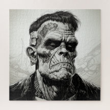 Frankenstein Monster Line Zeichne Puzzle