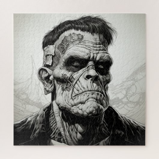 Frankenstein Monster Line Zeichne Puzzle (Vertikal)