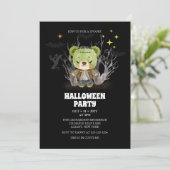Frankenstein Monster Spooky Bear Halloween-Party Einladung (Stehend Vorderseite)