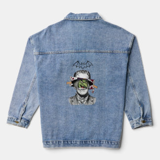 Frankenstein-Monster trifft böse Hexe | Vintage Jeansjacke