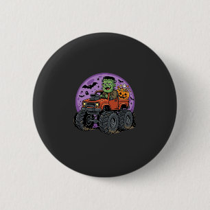 Frankenstein Monster Truck Halloween Grafikdesign Button