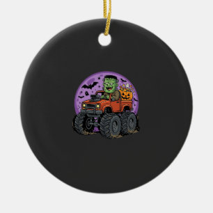 Frankenstein Monster Truck Halloween Grafikdesign Keramik Ornament