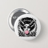 Frankenstein Monster und Bride Bubble Gum Funny Ha Button (Vorne & Hinten)