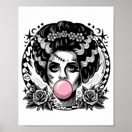 Frankenstein Monster und Bride Bubble Gum Funny Ha Poster (Vorne)