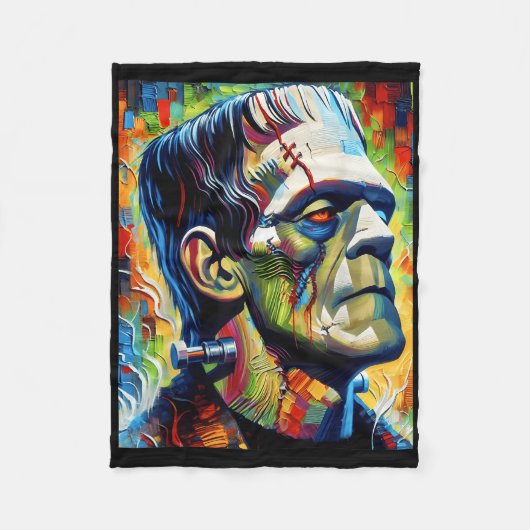Frankenstein Monster und Bride Halloween Matching Fleecedecke (Vorderseite)