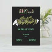 Frankenstein Monster Unorthodoxes Halloween-Party Einladung (Stehend Vorderseite)