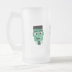 Frankenstein-Monsterkopf Mattglas Bierglas