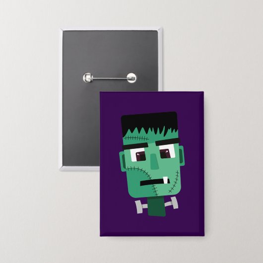 Frankenstein Monsters Kopf Button (Vorderseite/Rückseite)