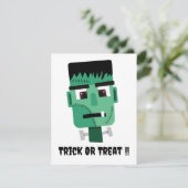 Frankenstein Monsters Kopf Einladung (Stehend Vorderseite)