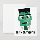 Frankenstein Monsters Kopf Einladung (Vorne/Hinten)