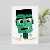 Frankenstein Monsters Kopf Folieneinladung (Stehend vorne)