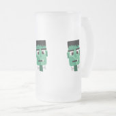 Frankenstein Monsters Kopf Mattglas Bierglas (VorderseiteRechts)