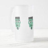 Frankenstein Monsters Kopf Mattglas Bierglas (Vorderseite Links)