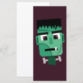 Frankenstein Monsters Kopf Menükarte (Vorne/Hinten)