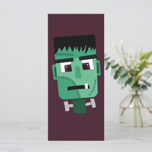 Frankenstein Monsters Kopf Menükarte (Stehend Vorderseite)