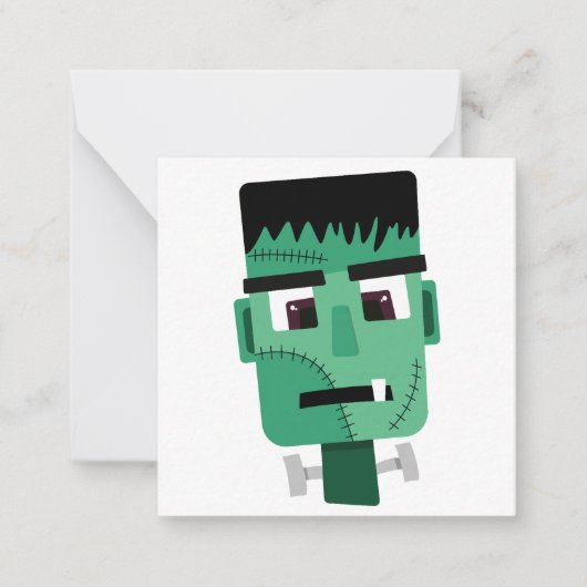 Frankenstein Monsters Kopf Mitteilungskarte (Vorderseite)