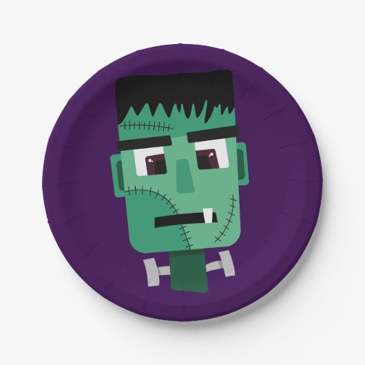 Frankenstein Monsters Kopf Pappteller (Vorderseite)