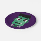 Frankenstein Monsters Kopf Pappteller (Schrägansicht)