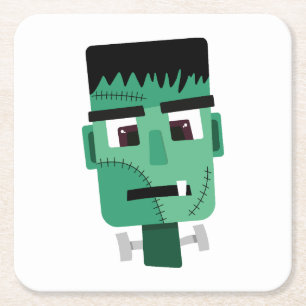 Frankenstein Monsters Kopf Rechteckiger Pappuntersetzer