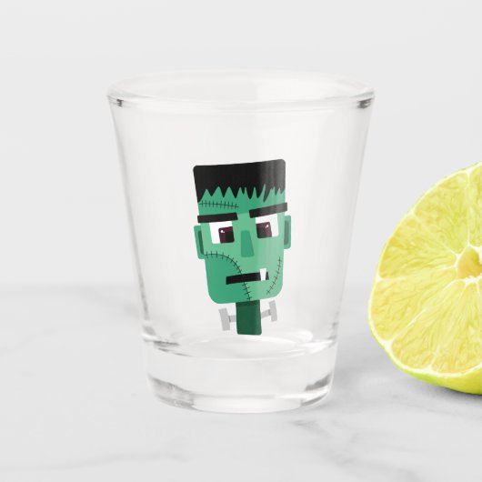 Frankenstein Monsters Kopf Schnapsglas (Vorderseite)