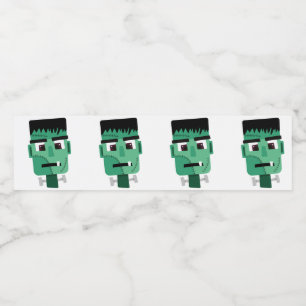 Frankenstein Monsters Kopf Wasserflaschenetikett