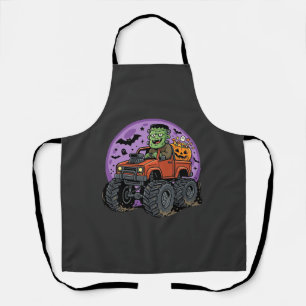 Frankenstein-Monstertruck-Halloween-Grafikdesign Schürze