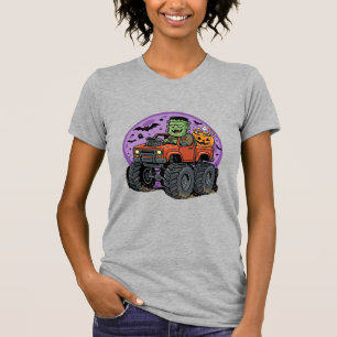 Frankenstein-Monstertruck-Halloween-Grafikdesign T-Shirt
