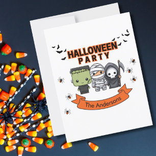 Frankenstein Mumie Sensenmann Grusel Halloween Postkarte