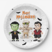 Frankenstein Mummy Dracula Halloween Monster Party Pappteller (Vorderseite)
