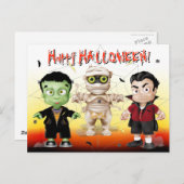 Frankenstein Mummy Dracula Halloween Monster Party Postkarte (Vorne/Hinten)