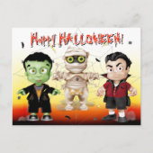 Frankenstein Mummy Dracula Halloween Monster Party Postkarte (Vorderseite)