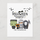 Frankenstein Mummy Grim Sensenmann Niedlich Cat Ha Postkarte (Vorderseite)