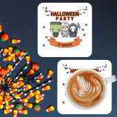 Frankenstein Mummy Grim Sensenmann Niedlich Hallow Rechteckiger Pappuntersetzer