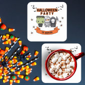 Frankenstein Mummy Grim Sensenmann Niedlich Hallow Rechteckiger Pappuntersetzer