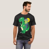 Frankenstein Riding Rex Cool Dinosaur Halloween Co T-Shirt (Vorne ganz)