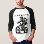 Frankenstein Riding zu Halloween T-Shirt (Vorderseite)