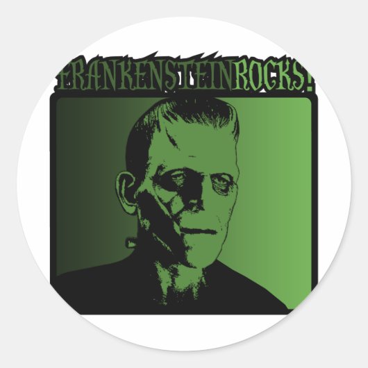 Frankenstein Rock! Runder Aufkleber (Vorderseite)