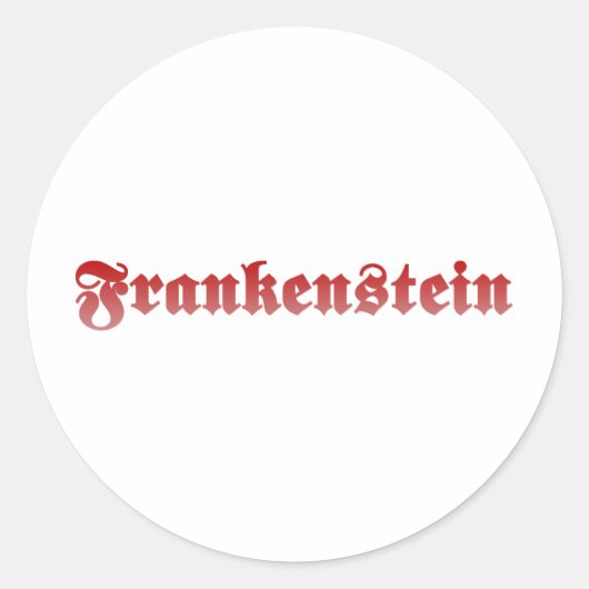 Frankenstein Runder Aufkleber (Vorderseite)