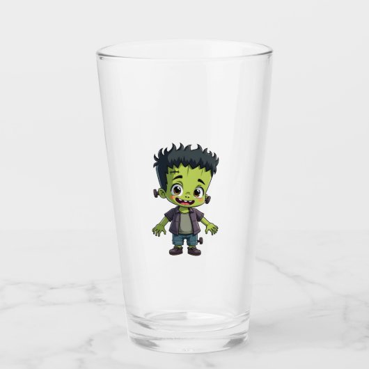 Frankenstein�s Monster � Cute Halloween Cartoon Sh Glas (Vorderseite)