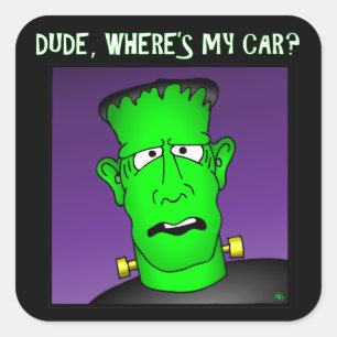 Frankenstein Schlüsselanhängers & Flair Quadratischer Aufkleber