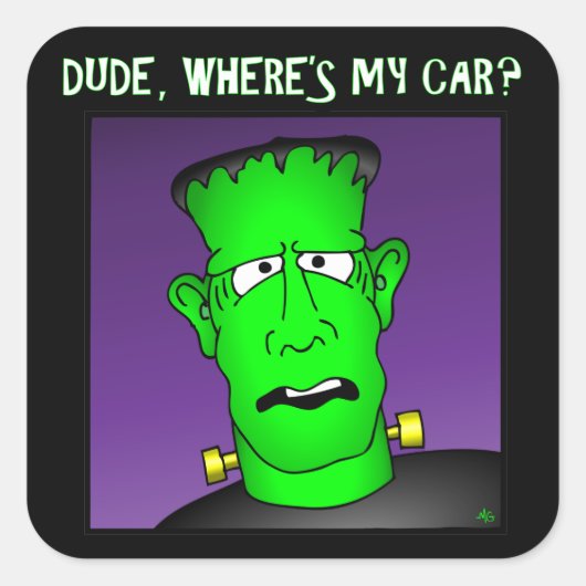 Frankenstein Schlüsselanhängers & Flair Quadratischer Aufkleber (Vorderseite)